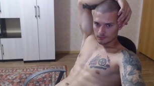 Russian Muscle Jerk and Cum