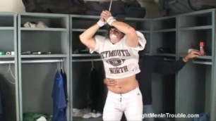 Football Player Bound Gagged and Stripped