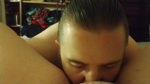 Thick Wife Gets Pussy Eaten until she Squirts in his Mouth
