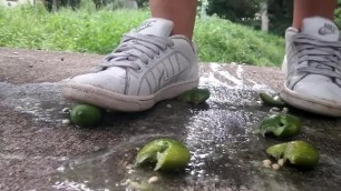 Well Worn Nike Court Sneakers Crushing Citrus Fruits