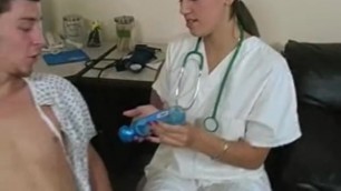 Female Doctor Extracts a Semen Sample to a Patient