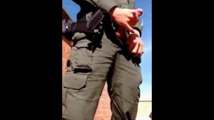 Cop in Uniform Busts a Nut