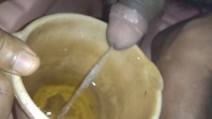 Horny Guy Pissing in Mug