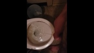 Solo Amateur Male Pisses in Toilet