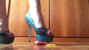 Crushing Easter Egg with Sexy High Heels