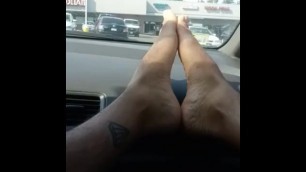 Rican Daddyy Showing off his Feets in Public