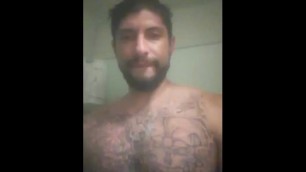 Shower Time while Rubbibg Cock Feeling Sexy Arab