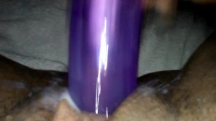 Big Purple Vibrator Vs. Wet Creamy Pussy