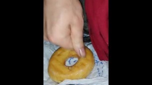 Glazing my Krispy Kreme Donut