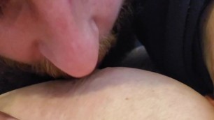 Sucking on my Tities during Work