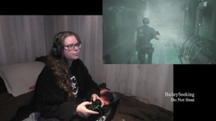 BBW Gamer Girl Drinks and Eats while Playing Resident Evil 2 Part 15