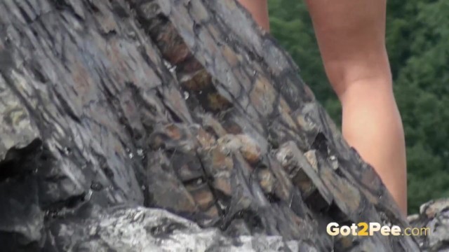 Countryside Pissing - while out Walking she Takes a Piss