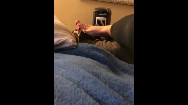 My Feet Playing with his Cock