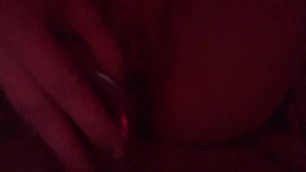 Fucking my Pretty little Pussy in the Dark with 8 Inch Dildo