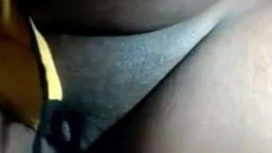 Black tits and shaved black pussy played with on cam