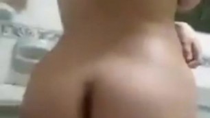 Egyptian girl showing her body in the bathroom