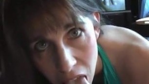 Amateur Hot MILF Sucks Cock and Drinks Cum from Straw