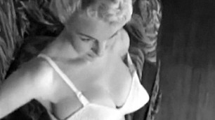 Vintage 60's big tits blonde lingerie striptease