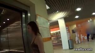 Gorgeous czech teen was seduced in the shopping centre and rode in pov