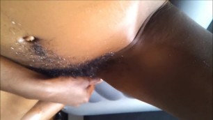 Porn Star Venus Raven Masturbates Hairy Pussy during Nuru Massage